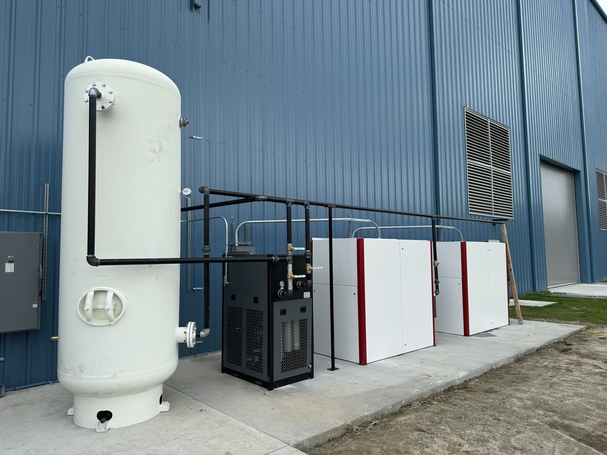 Completed exterior compressed air system installation