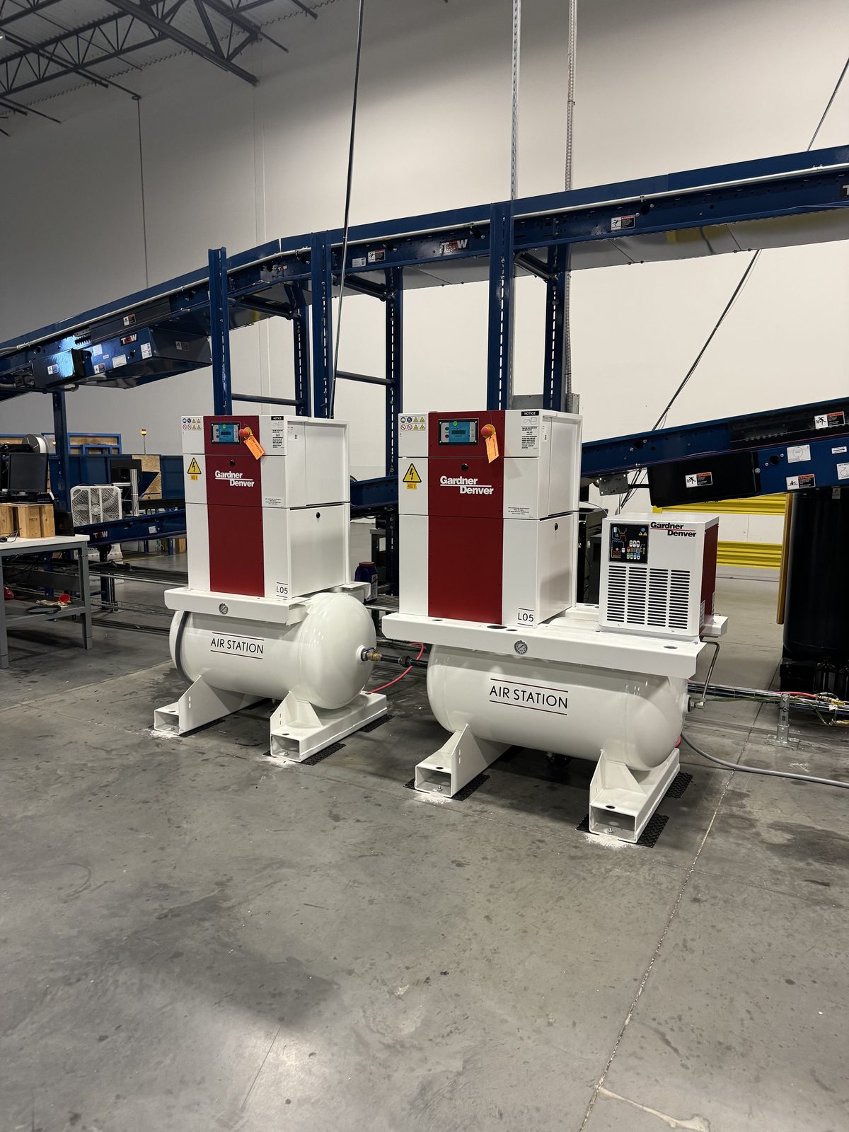 Matched pair of well-maintained rotary screw compressors under a maintenance agreement