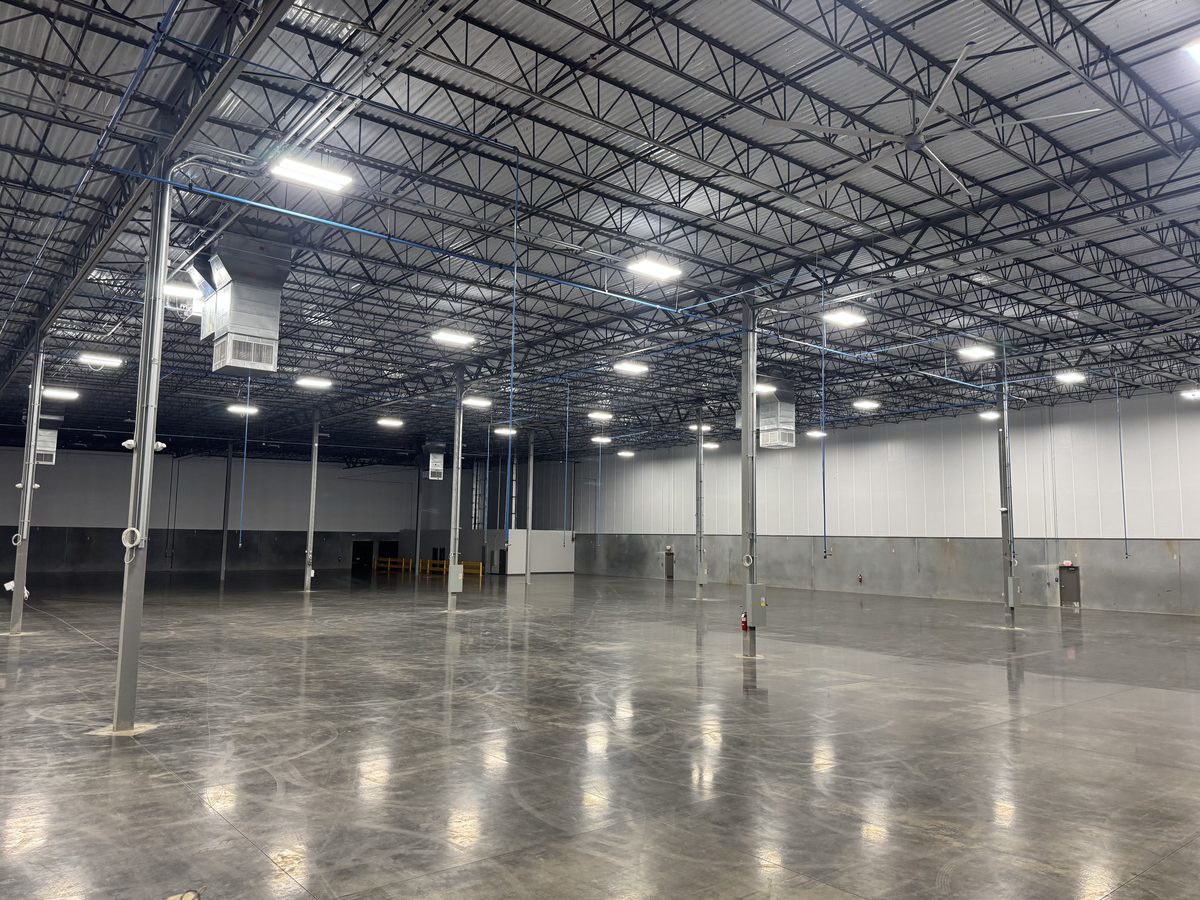 Overhead facility installation with new lighting and services